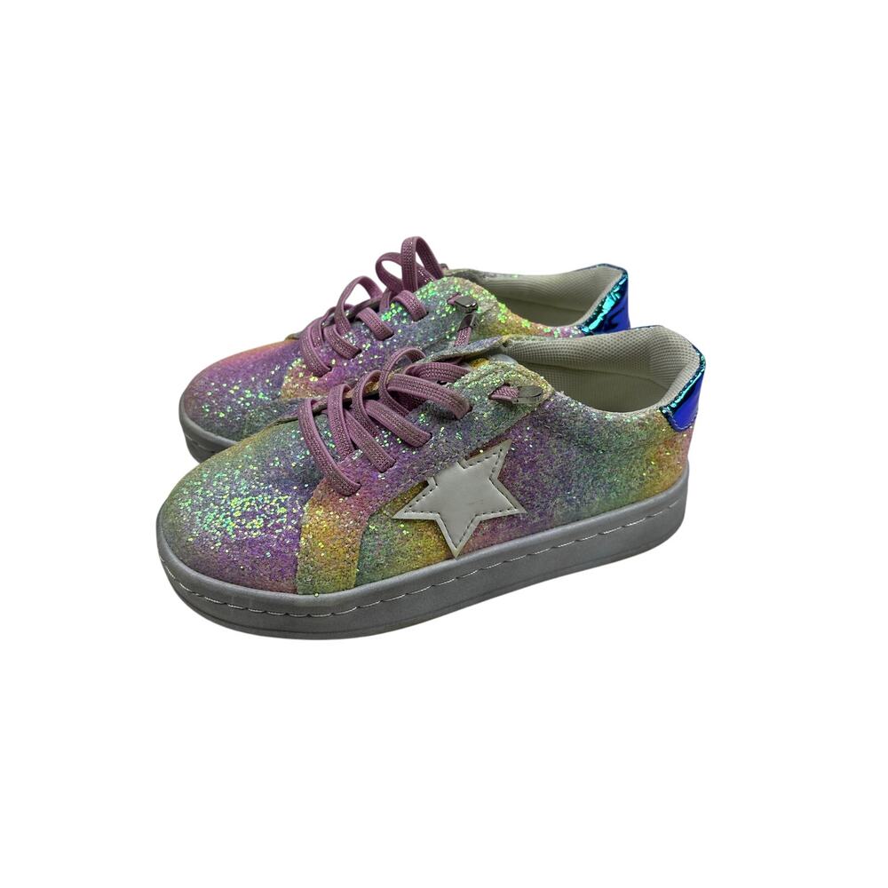 Lola & The Boys Girls Glitter Star Sneakers Size 13C Rainbow Sparkle Shoes